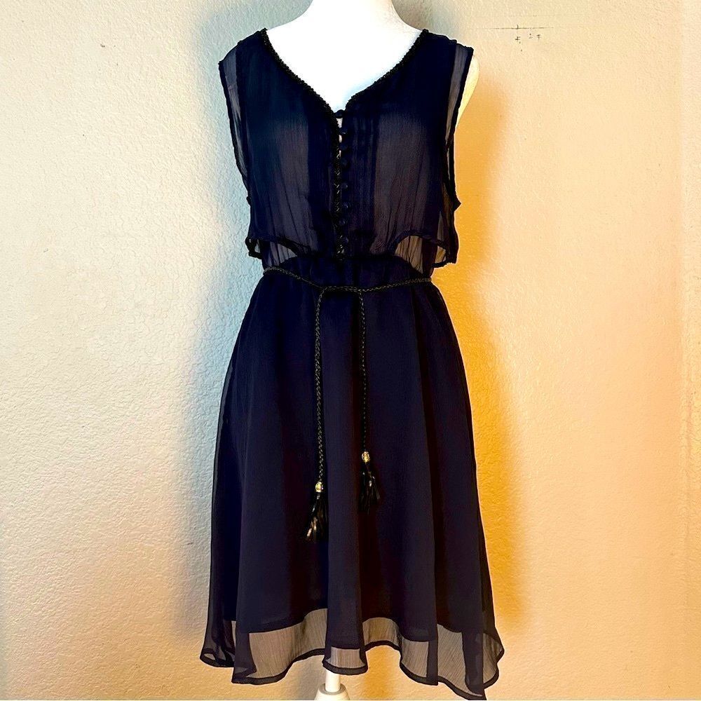 Molly Bracken Navy Sheer Dress